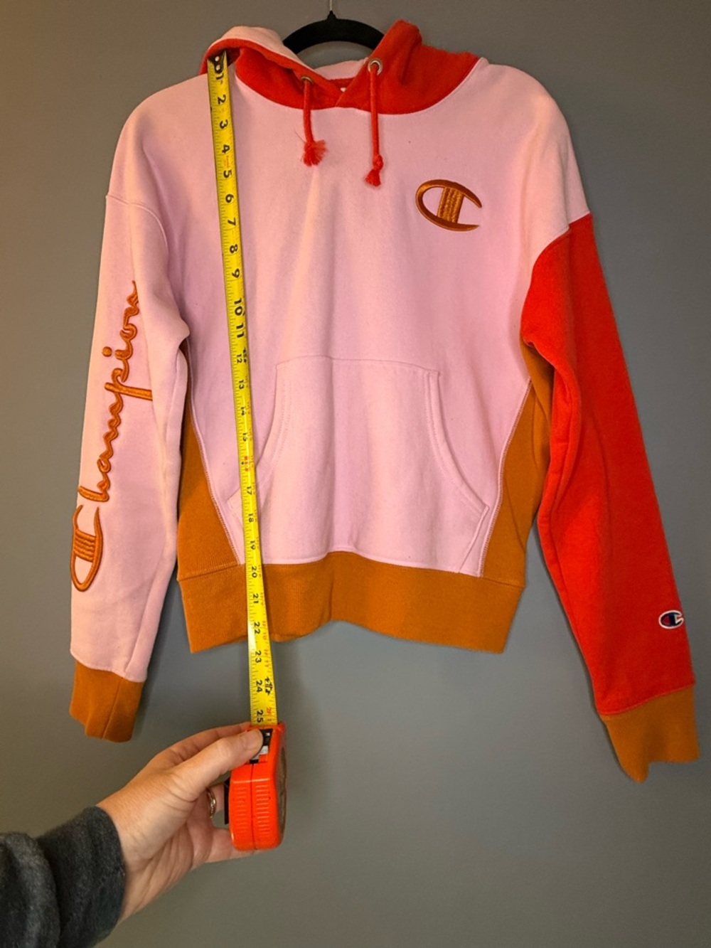 Champion Pink, Orange & Red Colorblock Hoodie